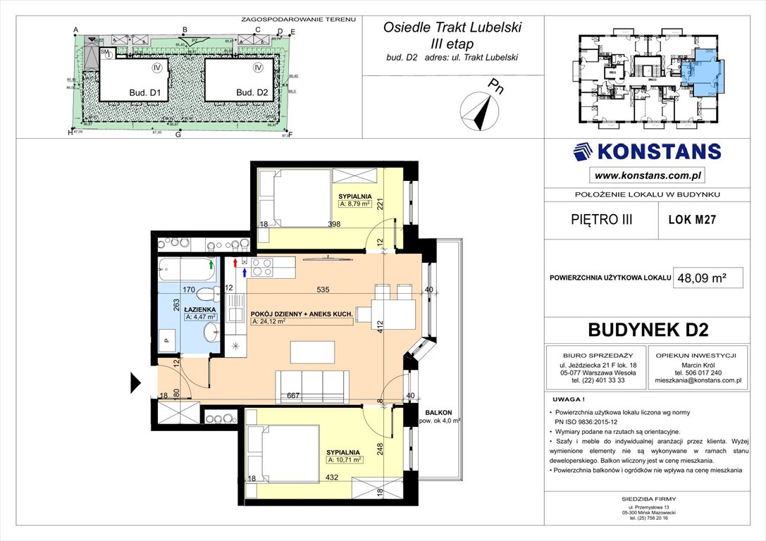 Nowe mieszkanie trzypokojowe TRAKT LUBELSKI Etap III Warszawa, Wawer, Trakt Lubelski 181 C i 181 D  48m2 Foto 1