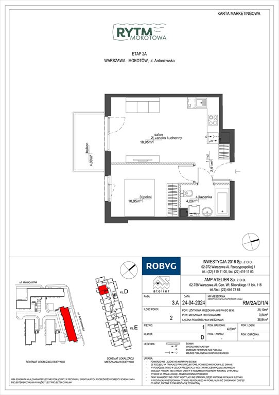 Nowe mieszkanie dwupokojowe Rytm Mokotowa Warszawa, Mokotów, Antoniewska  38m2 Foto 1