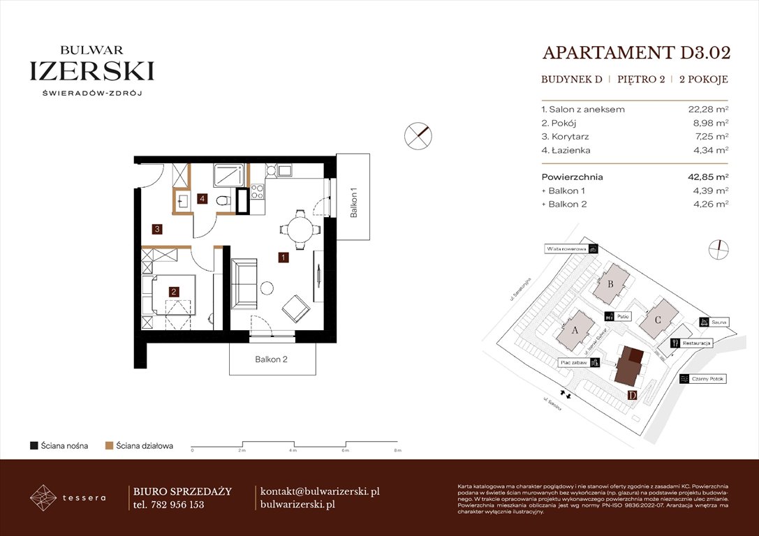 Nowe mieszkanie dwupokojowe BULWAR IZERSKI Świeradów Zdrój, Senatoryjna/Szkolna  43m2 Foto 1