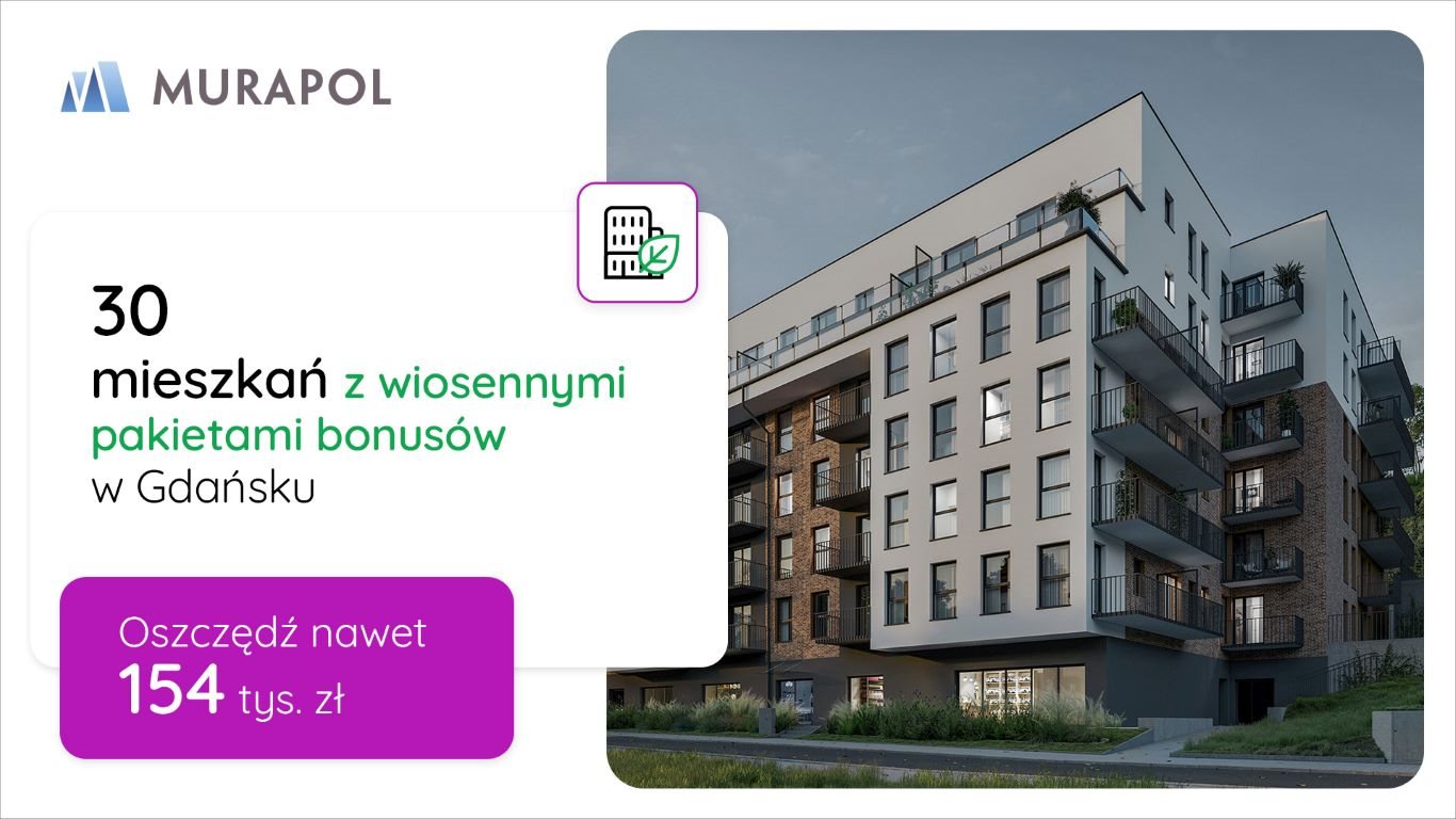 Nowe mieszkanie czteropokojowe  Murapol Osiedle Novelo Gdańsk, ul. W. Jagiełły  65m2 Foto 2