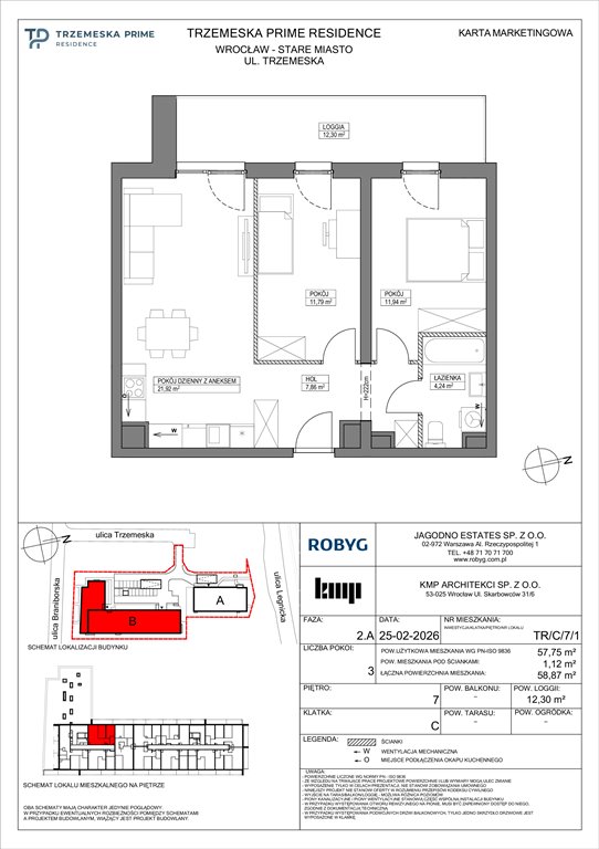 Nowe mieszkanie trzypokojowe Trzemeska Prime Residence Wrocław, Stare Miasto, Trzemeska  58m2 Foto 1