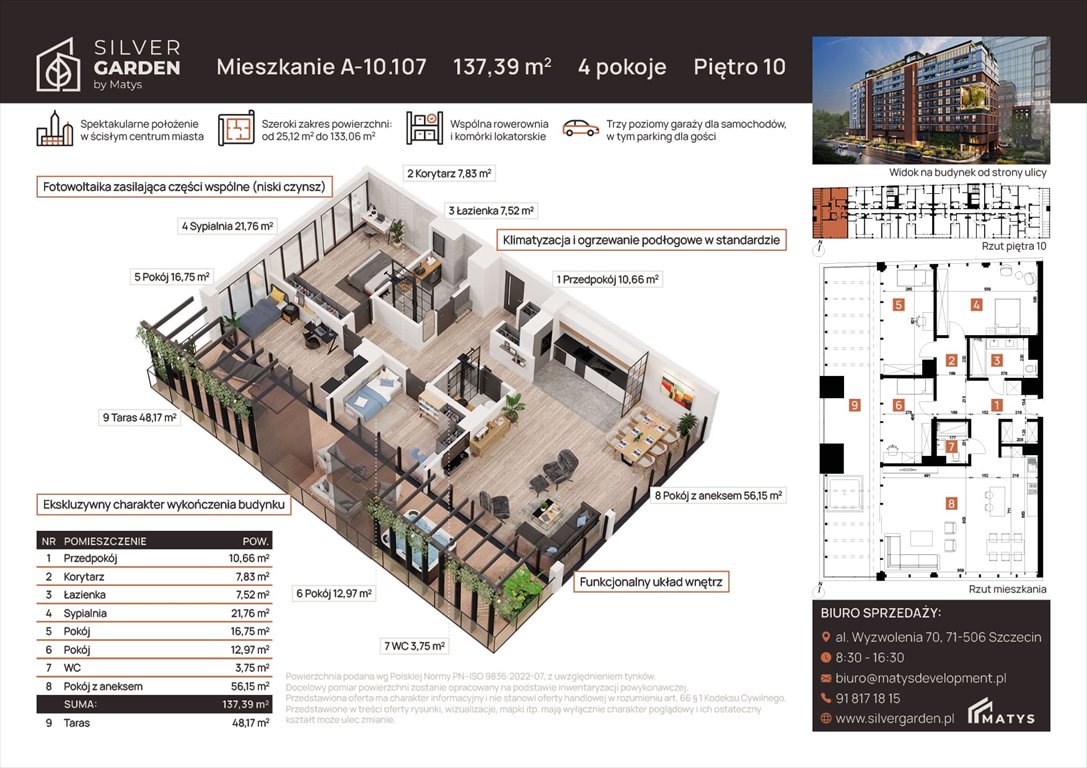 mieszkanie na sprzedaż 137m2 mieszkanie Szczecin, Centrum, al. Wyzwolenia 70 / ul. Staszica 21