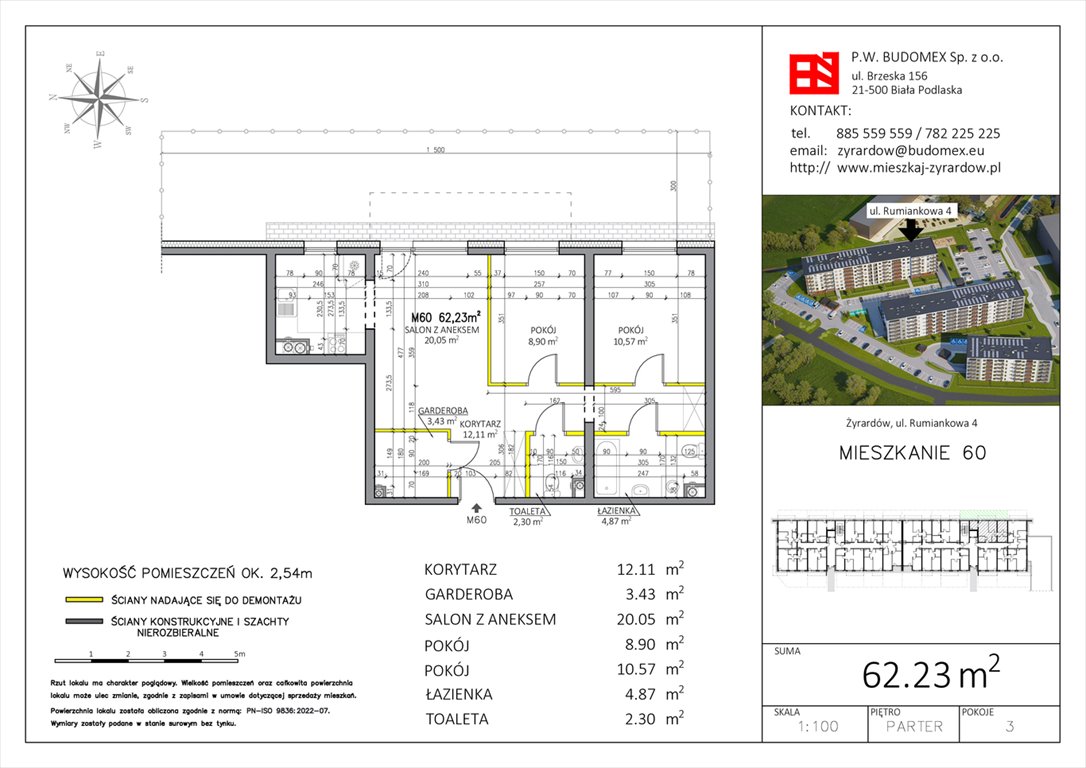 Nowe mieszkanie trzypokojowe Rumiankowa 4 Żyrardów, Rumiankowa 4  62m2 Foto 1