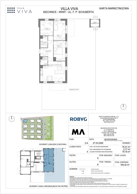 Nowe mieszkanie czteropokojowe  VILLA VIVA Wrocław, Iwiny, ul. Franza Petera Schuberta  76m2 Foto 1