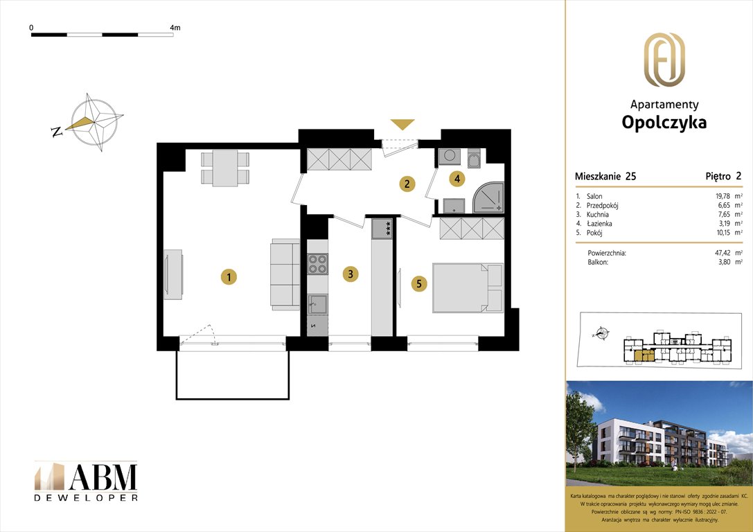 Nowe mieszkanie dwupokojowe APARTAMENTY OPOLCZYKA Łódź, Widzew, Opolczyka 16  47m2 Foto 1