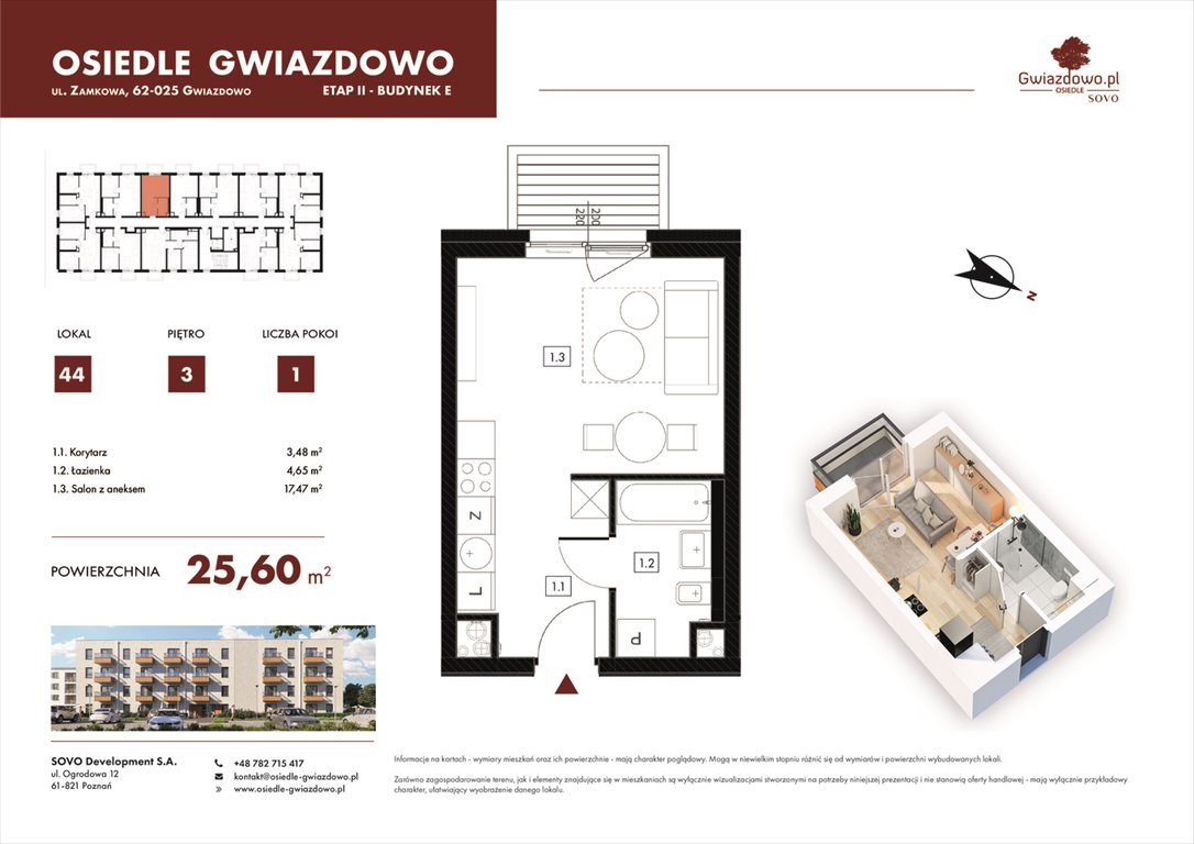 Nowa kawalerka Osiedle Gwiazdowo Gwiazdowo, Mikołaja Kopernika 4  26m2 Foto 1