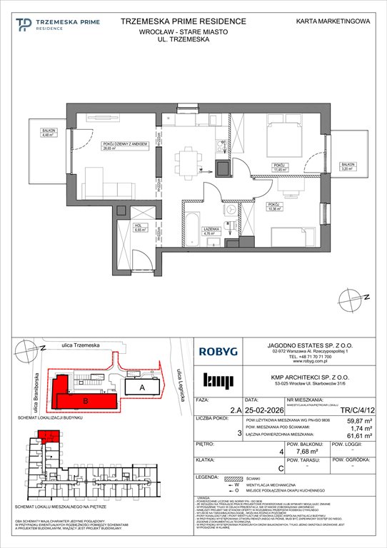 Nowe mieszkanie trzypokojowe Trzemeska Prime Residence Wrocław, Stare Miasto, Trzemeska  60m2 Foto 1