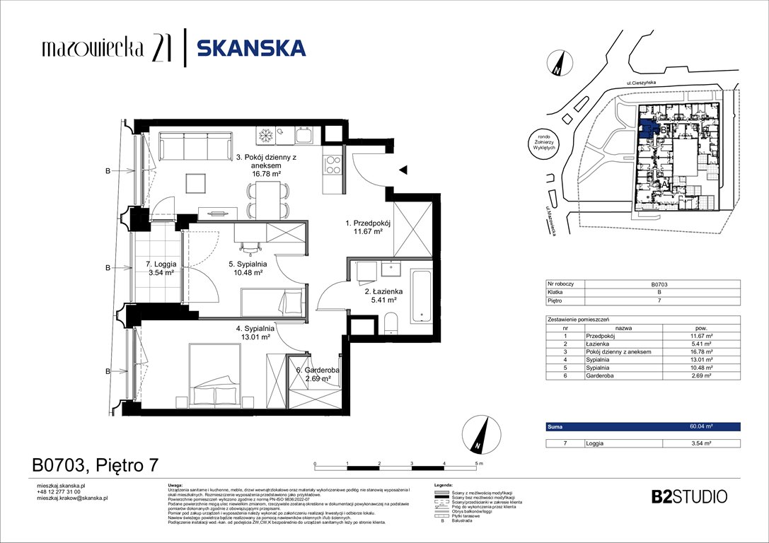 Nowe mieszkanie trzypokojowe Mazowiecka 21 Kraków, Krowodrza, ul. Mazowiecka 21  60m2 Foto 1