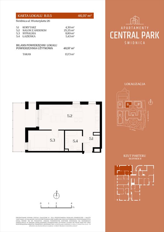 Nowe mieszkanie dwupokojowe Apartamenty Central Park Świdnica Świdnica, Lipowa 14  47m2 Foto 1