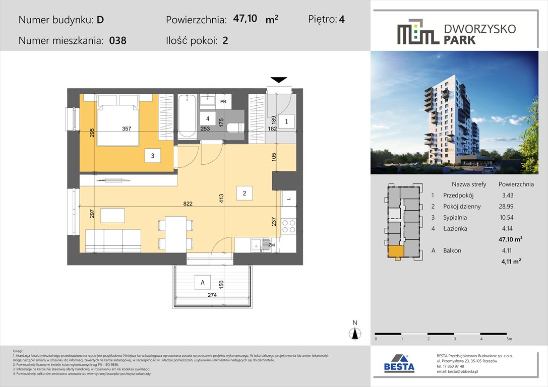 Nowe mieszkanie dwupokojowe Dworzysko Park Rzeszów, Przybyszówka, Dworzysko  47m2 Foto 1