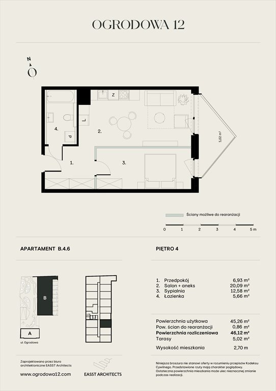 Nowe mieszkanie Apartamentowiec Ogrodowa 12 Poznań, Ogrodowa 12  46m2 Foto 1