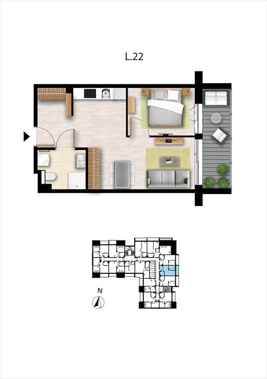 Nowe mieszkanie dwupokojowe Sunset Resort Grzybowo, Nadmorska 98 -106  38m2 Foto 1