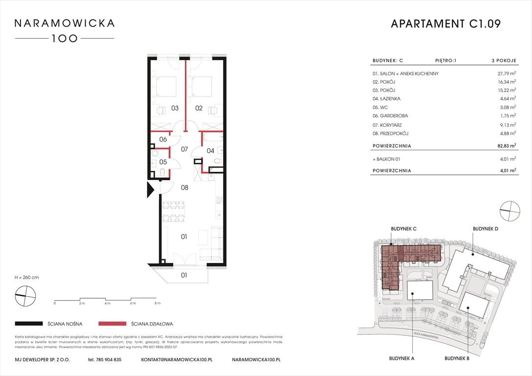 Nowe mieszkanie trzypokojowe NARAMOWICKA 100 Poznań, Winogrady, Naramowicka 100  83m2 Foto 1