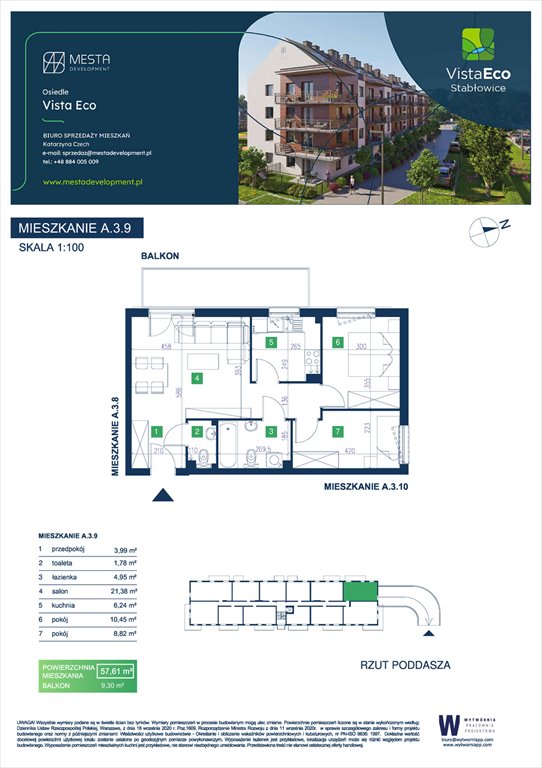 Nowe mieszkanie trzypokojowe Vista Eco  Wrocław, Fabryczna, Stabłowice, Łomnicka  58m2 Foto 1
