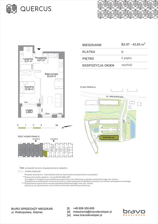 Nowe mieszkanie dwupokojowe Quercus Gdańsk, Wielkopolska 51/55  44m2 Foto 1