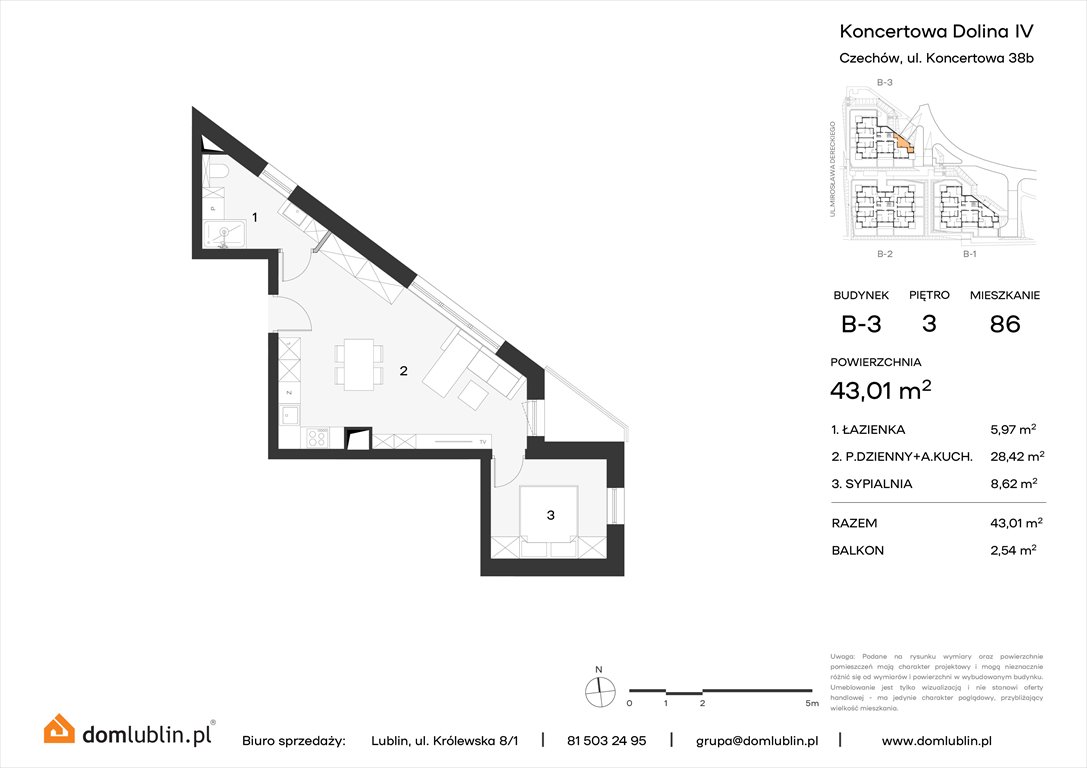 Nowe mieszkanie dwupokojowe Koncertowa Dolina Lublin, Choiny, Koncertowa  43m2 Foto 1