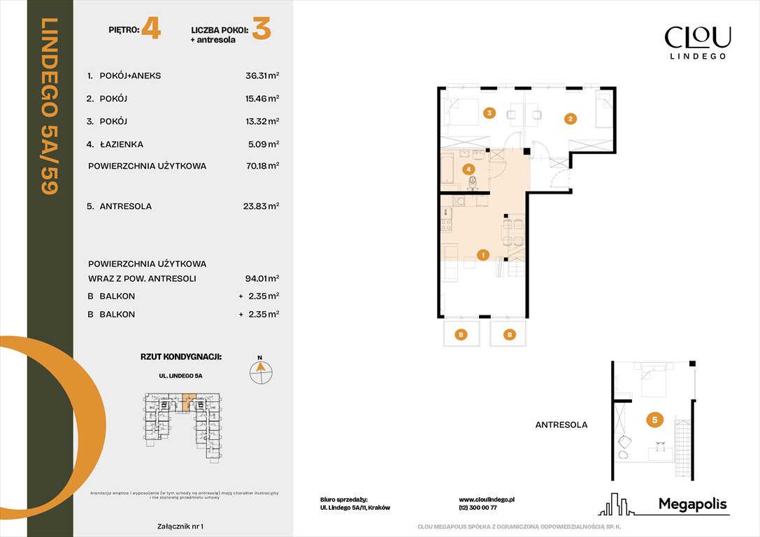 Nowe mieszkanie trzypokojowe Clou Lindego Kraków, Lindego 5a  70m2 Foto 1