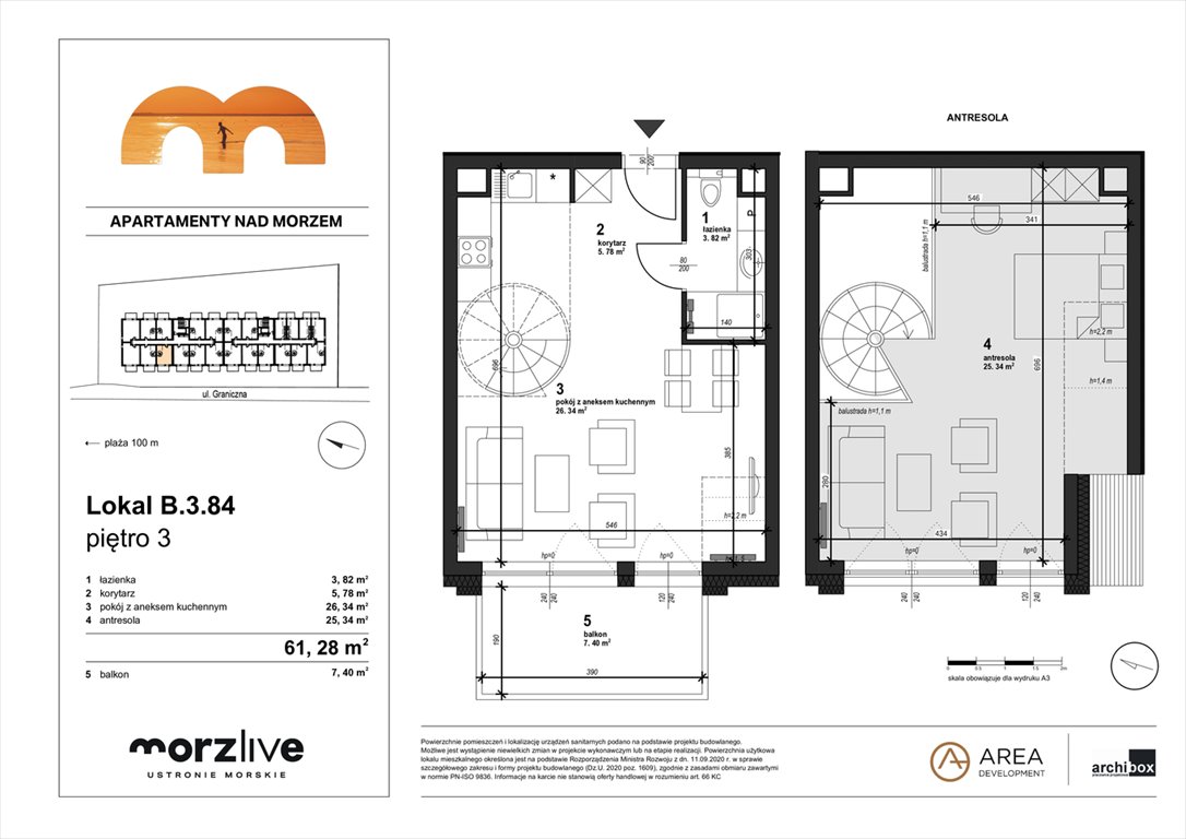 Nowa kawalerka MORZLIVE Ustronie Morskie, Graniczna 4  61m2 Foto 1