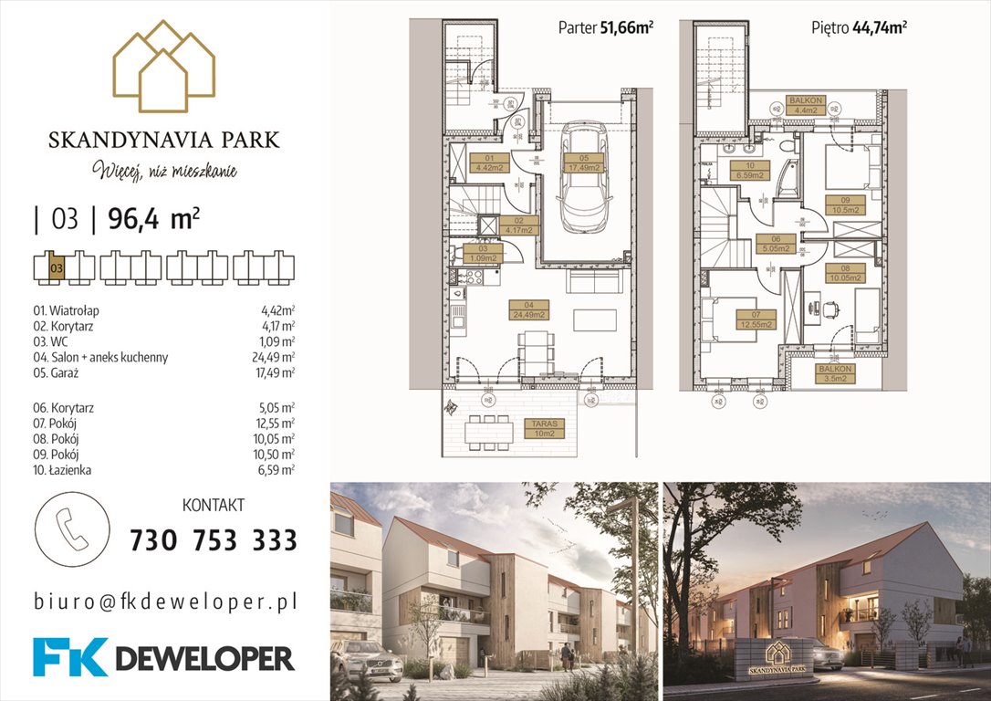 Nowe mieszkanie czteropokojowe  SKANDYNAVIA PARK Osielsko, Krzywa  96m2 Foto 1