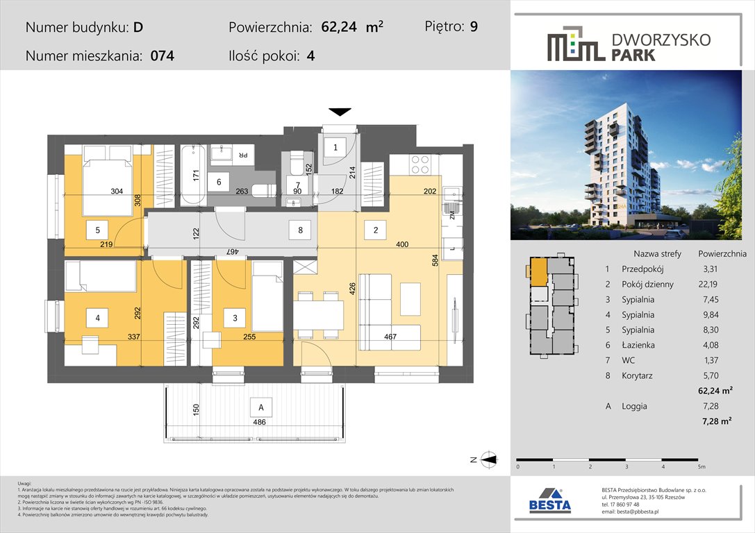 Nowe mieszkanie czteropokojowe  Dworzysko Park Rzeszów, Przybyszówka, Dworzysko  62m2 Foto 1