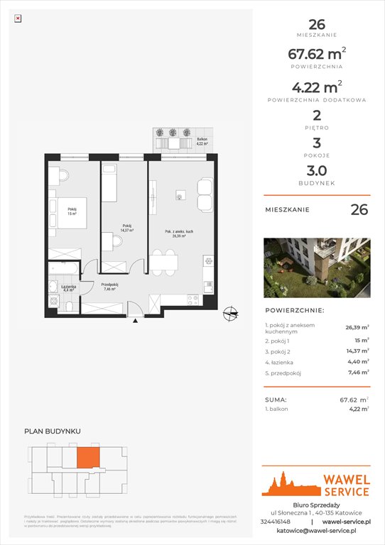 mieszkanie na sprzedaż 68m2 mieszkanie Katowice, Bytkowska 107