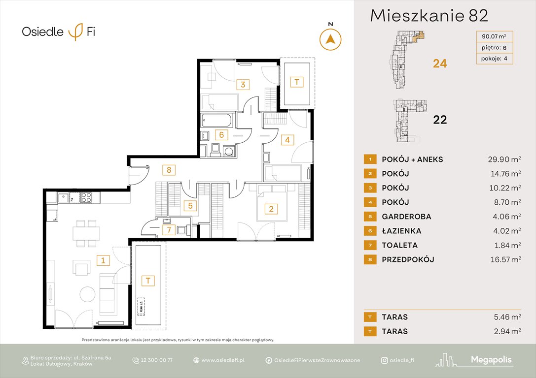 Nowe mieszkanie czteropokojowe  Osiedle FI Kraków, Rzemieślnicza 22-24  90m2 Foto 1