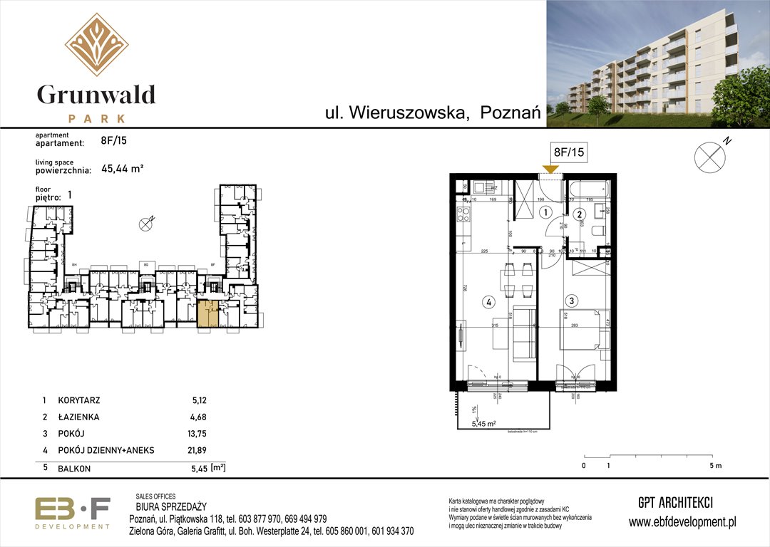 Nowe mieszkanie dwupokojowe Grunwald Park - ul. Wieruszowska 8 Poznań, Grunwald, Wieruszowska 8  45m2 Foto 1
