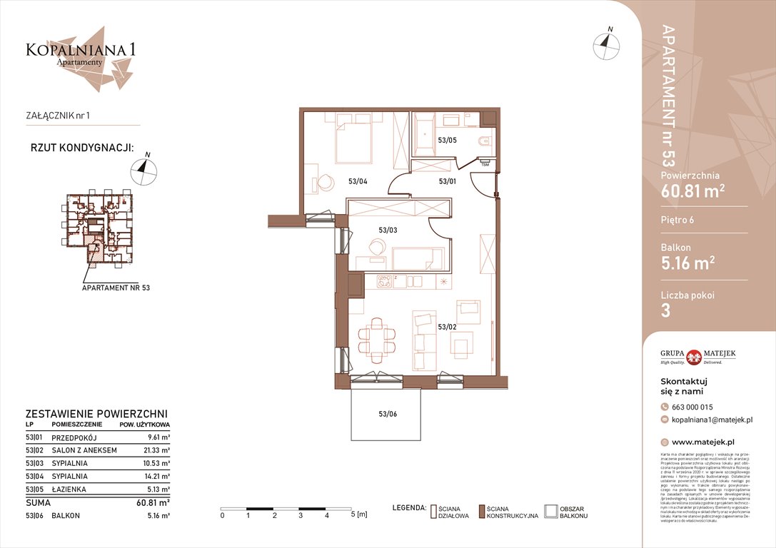 Nowe mieszkanie trzypokojowe KOPALNIANA 1 Katowice, Bogucice, Kopalniana 1  61m2 Foto 1