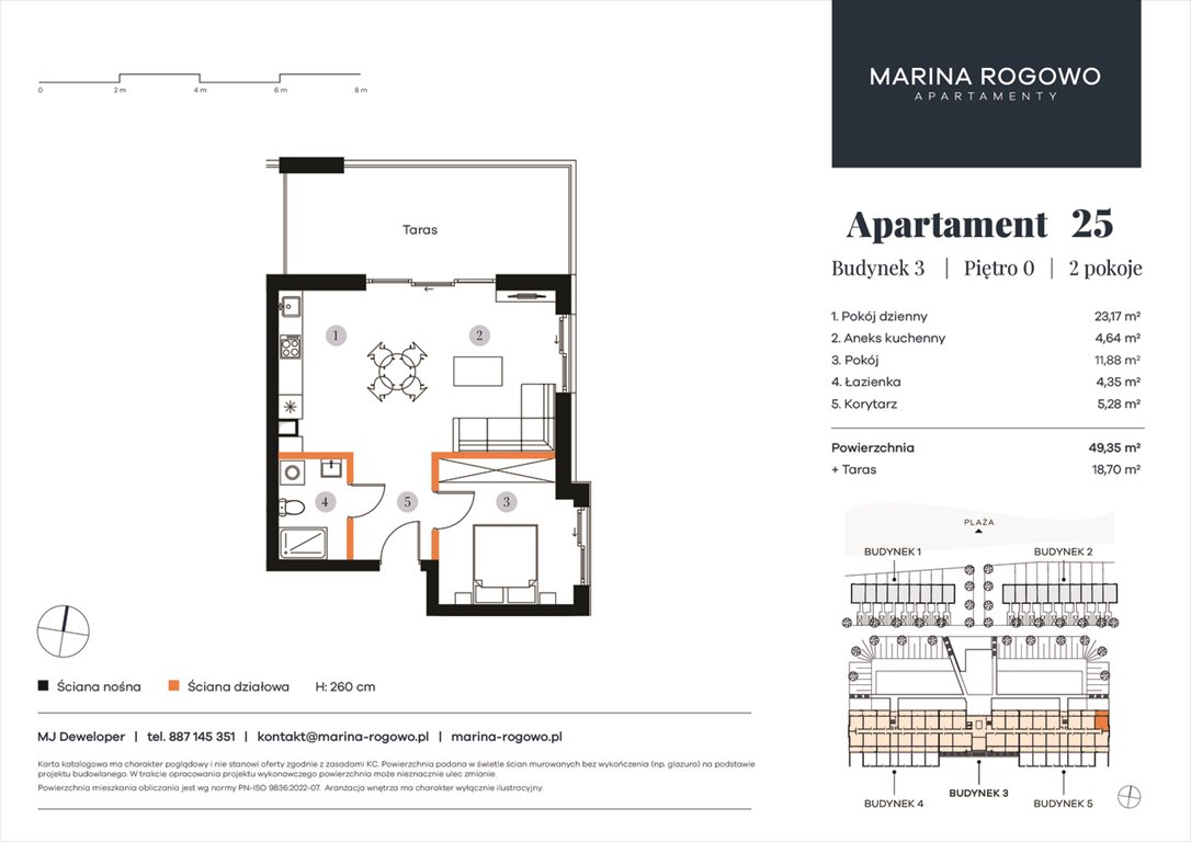 Nowe mieszkanie trzypokojowe APARTAMENTY MARINA ROGOWO Rogowo, Rogowo 65  60m2 Foto 1