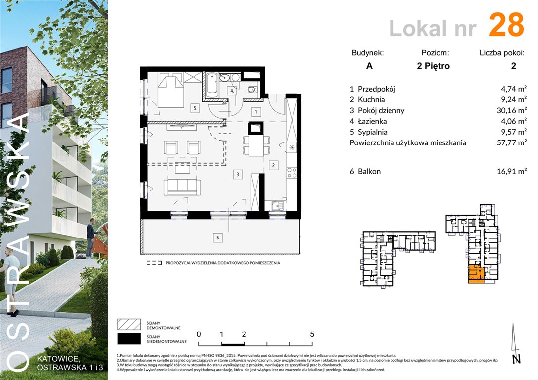 Nowe mieszkanie dwupokojowe OSTRAWSKA 1 Katowice, Ligota, Ostrawska  58m2 Foto 1