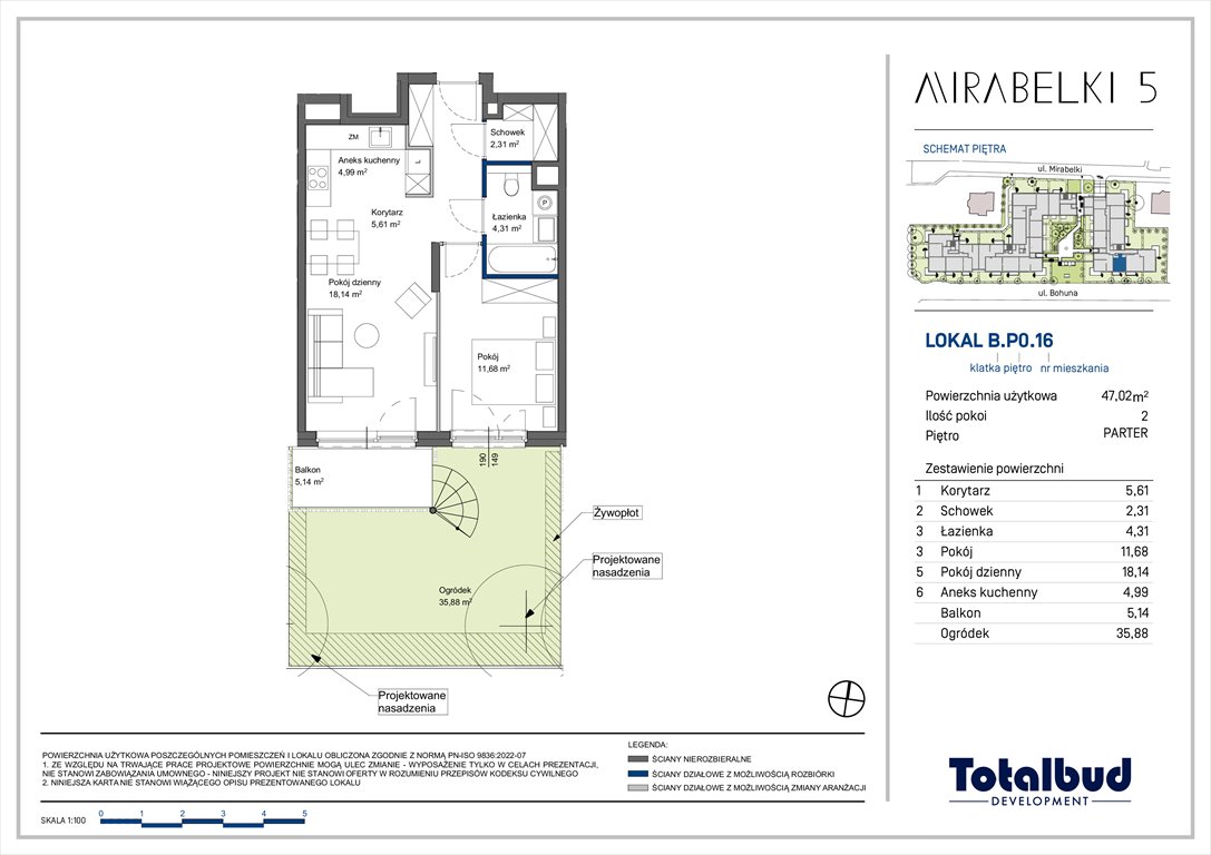 Nowe mieszkanie dwupokojowe Mirabelki 5 Warszawa, Białołęka, Mirabelki  47m2 Foto 1