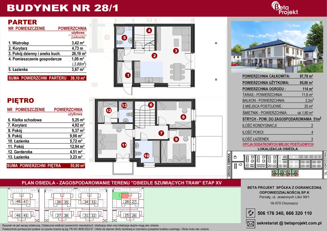 Nowy dom Osiedle Szumiących Traw Etap XV Porosły, ul. Jesiennych Liści 99/1  95m2 Foto 1