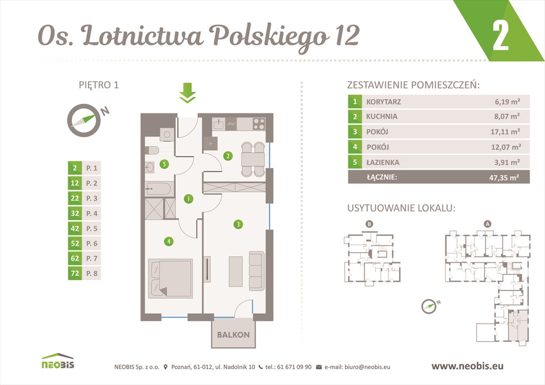 Nowe mieszkanie dwupokojowe OSIEDLE LOTNICTWA POLSKIEGO 12 W POZNANIU Poznań, Jeżyce, OS. LOTNICTWA POLSKIEGO 12  47m2 Foto 1