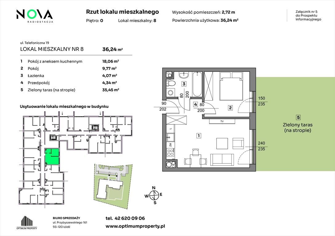 Nowe mieszkanie dwupokojowe NOVA RADIOSTACJA  Łódź, Śródmieście, ul. Telefoniczna 19  36m2 Foto 1