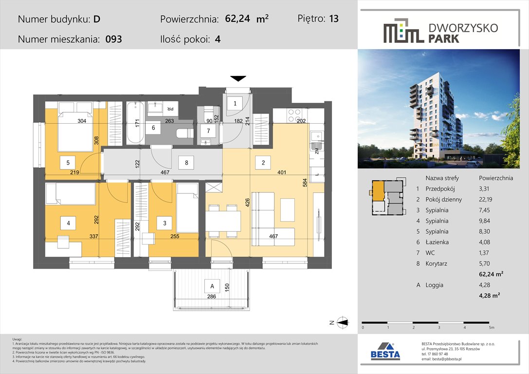 Nowe mieszkanie czteropokojowe  Dworzysko Park Rzeszów, Przybyszówka, Dworzysko  62m2 Foto 1