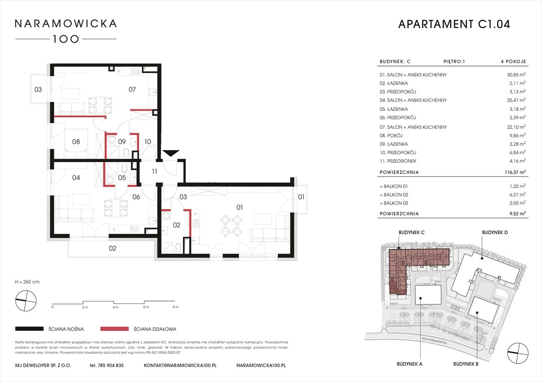 Nowe mieszkanie czteropokojowe  NARAMOWICKA 100 Poznań, Winogrady, Naramowicka 100  116m2 Foto 1