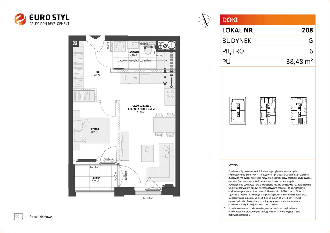 Nowe mieszkanie dwupokojowe DOKI LIVING Gdańsk, Śródmieście, ks. Jerzego Popiełuszki/Rybaki Górne  38m2 Foto 1