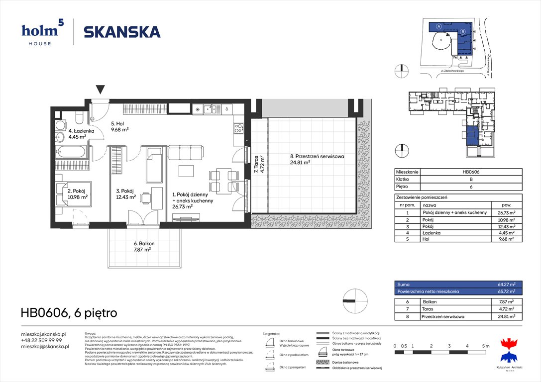 Nowe mieszkanie trzypokojowe Holm House  Warszawa, Mokotów, Domaniewska  64m2 Foto 1