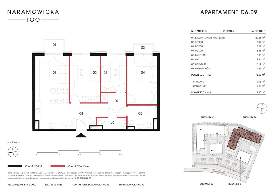 Nowe mieszkanie czteropokojowe  NARAMOWICKA 100 Poznań, Winogrady, Naramowicka 100  79m2 Foto 1