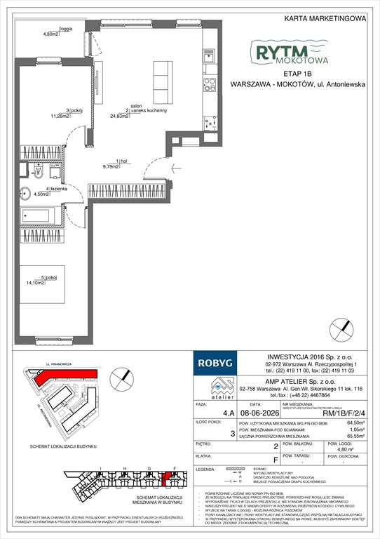 Nowe mieszkanie trzypokojowe Rytm Mokotowa Warszawa, Mokotów, Antoniewska 3B  65m2 Foto 1