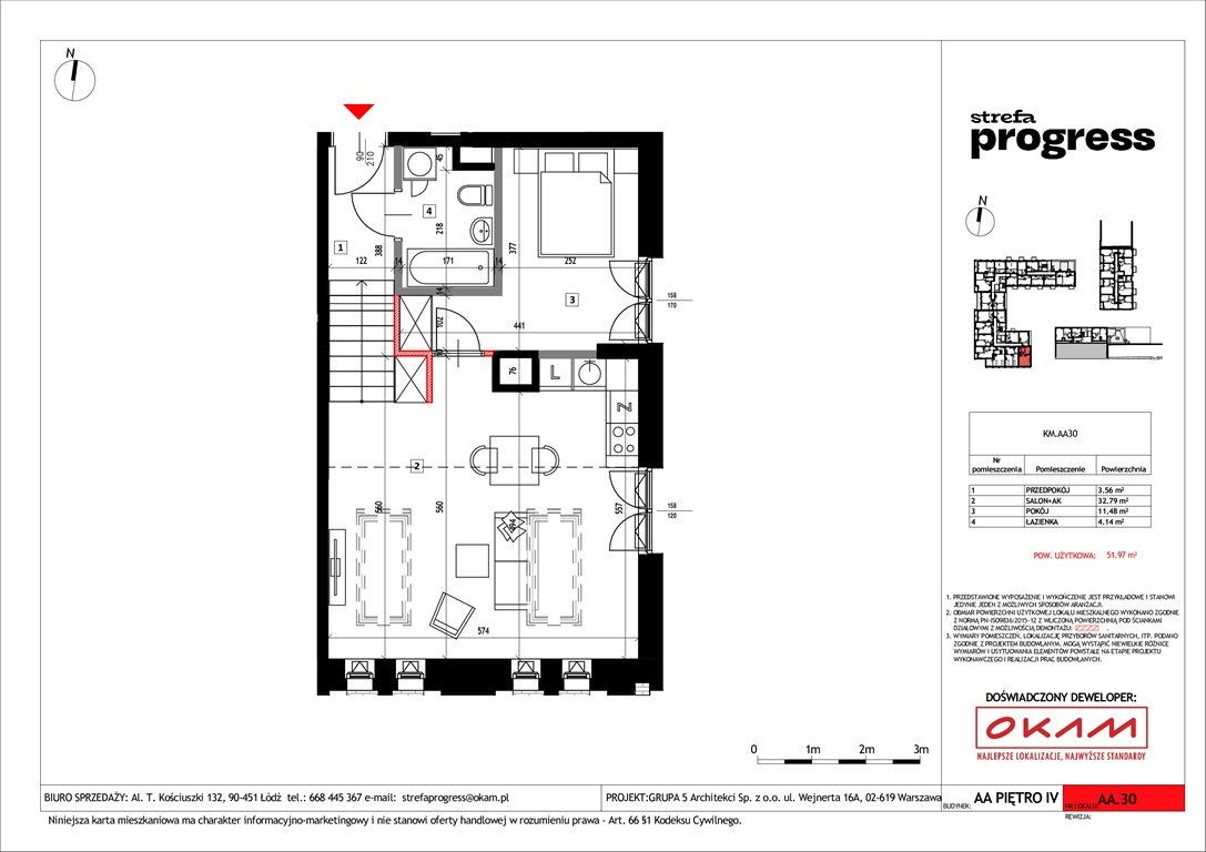 Nowe mieszkanie dwupokojowe Strefa PROGRESS Łódź, Al. Kościuszki 132  52m2 Foto 1