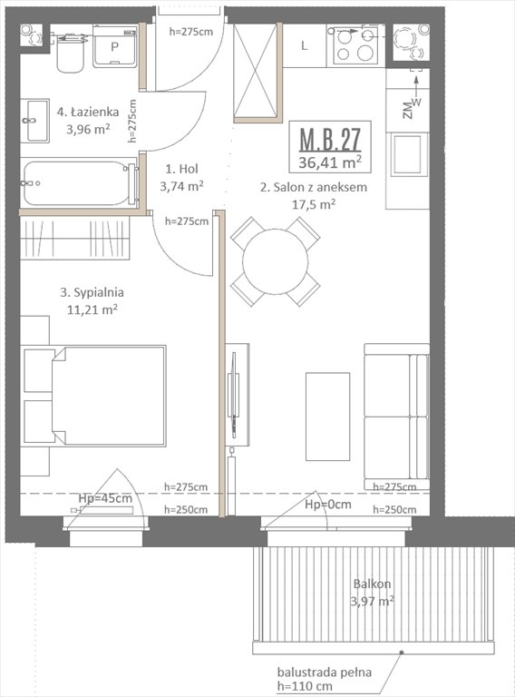 Nowe mieszkanie dwupokojowe Botanika Gdańsk, Osowa, Izydy  36m2 Foto 1