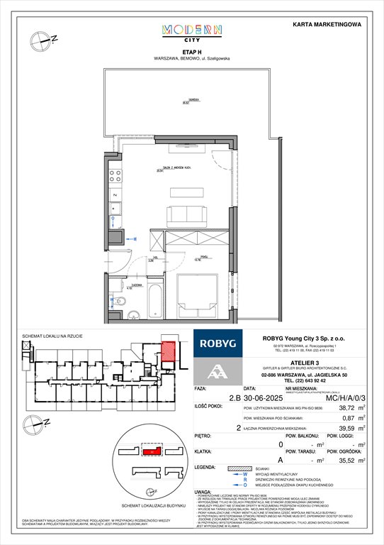 Nowe mieszkanie dwupokojowe Modern City Warszawa, Bemowo, Szeligowska  39m2 Foto 1