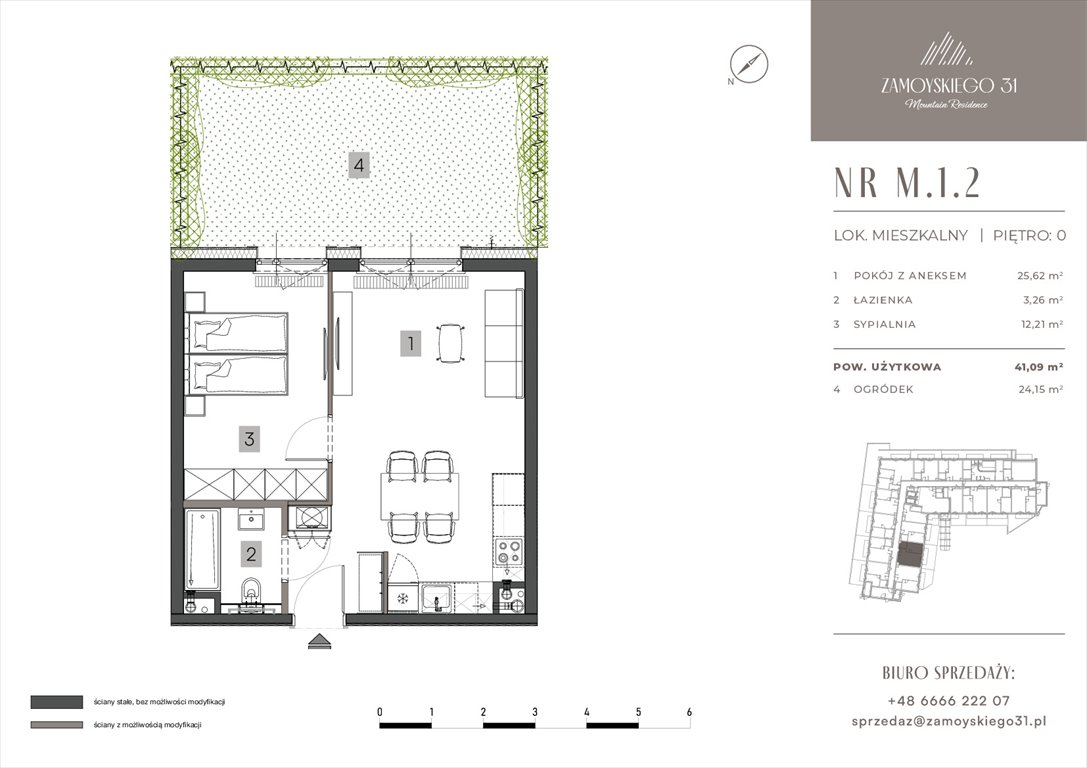 Nowe mieszkanie dwupokojowe Zamoyskiego 31 Zakopanego, Zamoyskiego 31  41m2 Foto 1