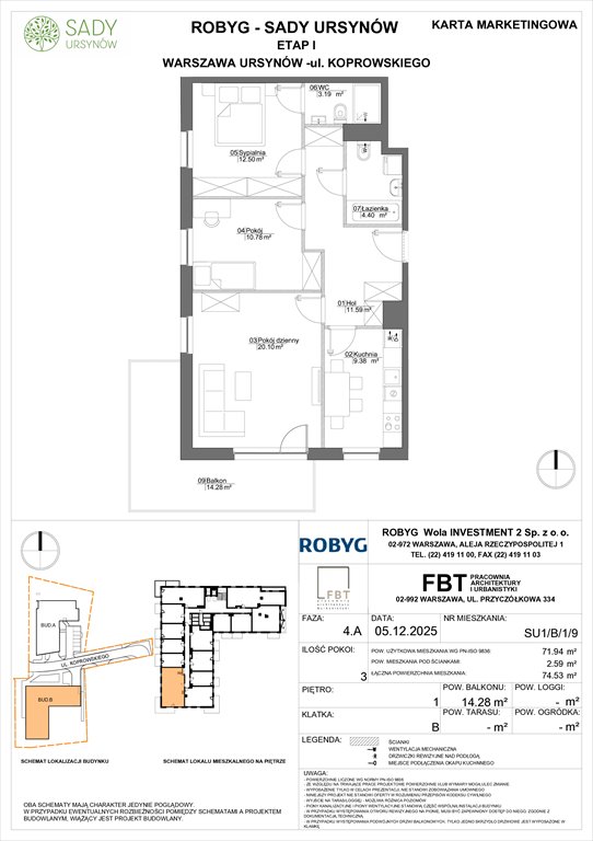 Nowe mieszkanie trzypokojowe Sady Ursynów Warszawa, Koprowskiego  72m2 Foto 1