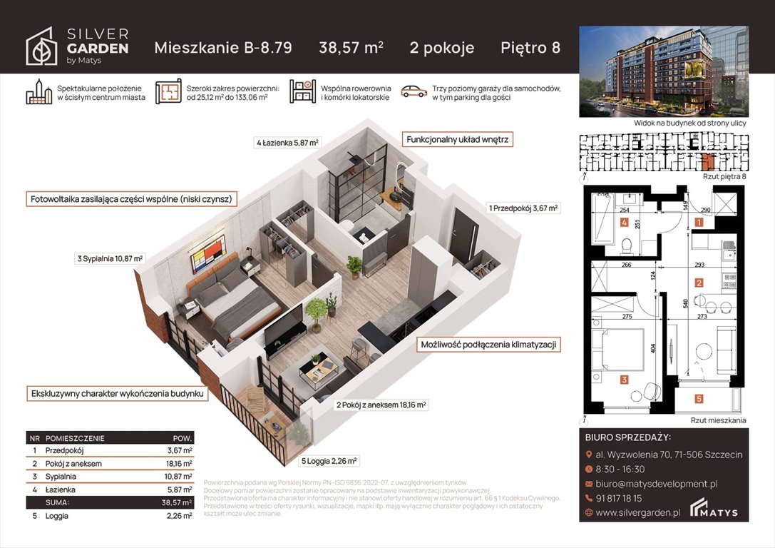 mieszkanie na sprzedaż 39m2 mieszkanie Szczecin, Centrum, al. Wyzwolenia 70 / ul. Staszica 21