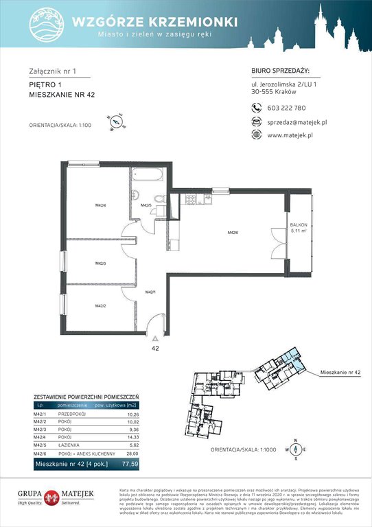 Nowe mieszkanie czteropokojowe  WZGÓRZE KRZEMIONKI 2 Kraków, Podgórze, Jerozolimska 4  78m2 Foto 1