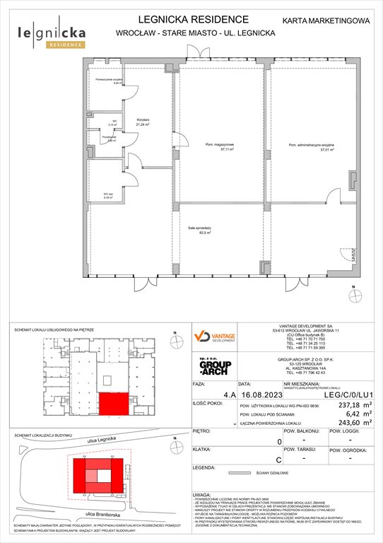 Nowy lokal użytkowy Legnicka Residence Wrocław, Fabryczna, Legnicka 36  237m2 Foto 1