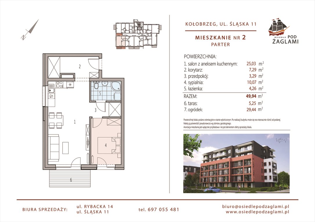 Nowe mieszkanie dwupokojowe Osiedle Pod Żaglami Kołobrzeg, Śląska 11  50m2 Foto 1