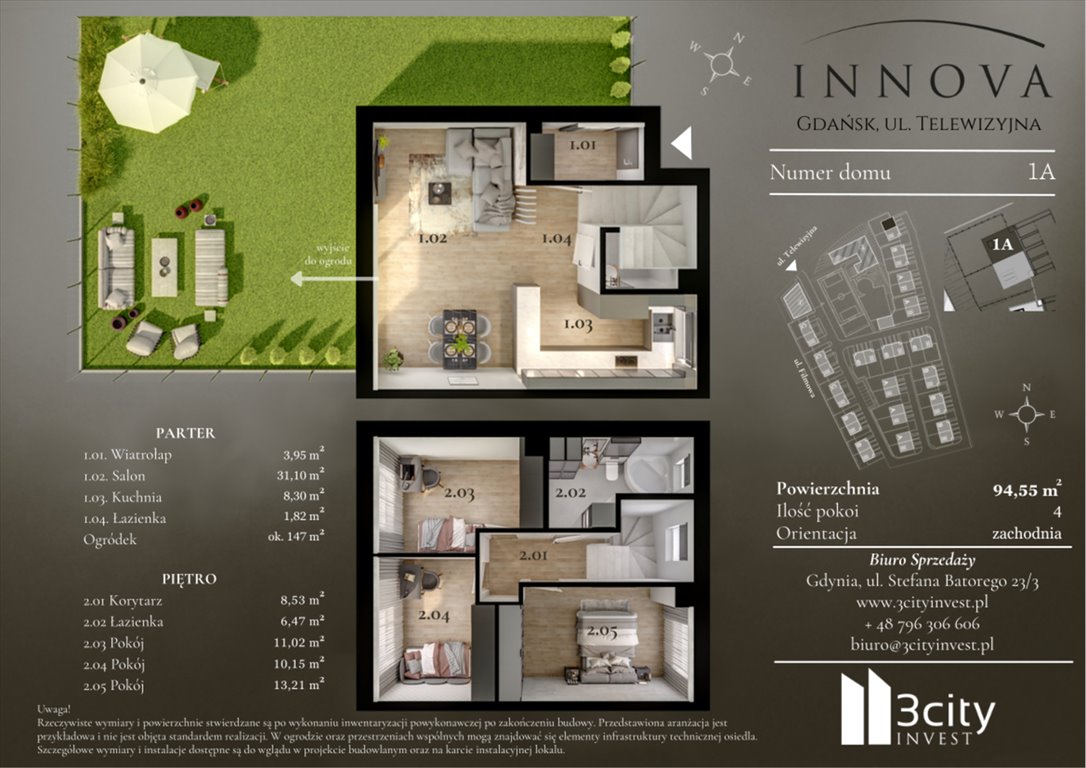 Nowe mieszkanie czteropokojowe  Innova Gdańsk, Matarnia, Telewizyjna 32  95m2 Foto 1